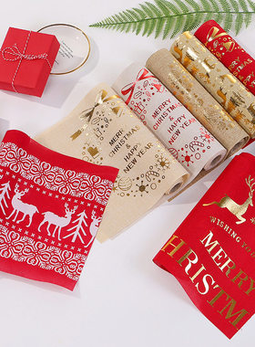 Christmas table flag tablecloth fine linen printed 烫金桌布