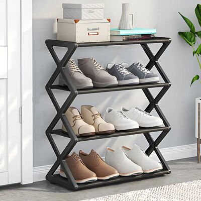 4-Tier Foldable Shoe Rack Dorm Rooms Boxed version Multifunc