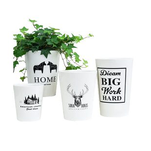 懒人自动吸水花盆绿萝水培多肉室内加厚塑料简约仿陶瓷高筒花盆