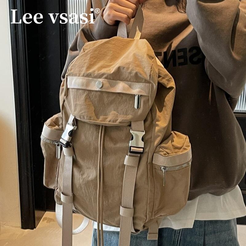 Lee vsasi森系校园日系简约ins女大学生慵懒风大容量尼龙布书包