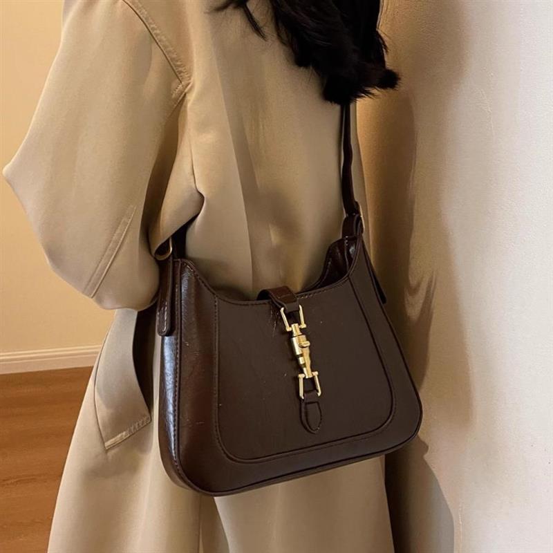 Lee Vsasi腋下包包女2025新款高级感真皮手提包包洋气百搭单肩斜