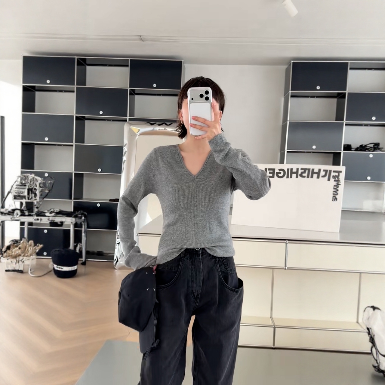 秒发诗歌兰9003纯色针织衫V领高弹百搭打底欧货女装2025秋冬新款