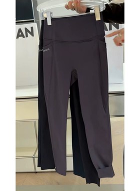 秒发诗歌兰16580运动时尚简约腹字母口袋薄绒瑜伽裤女2026早春新