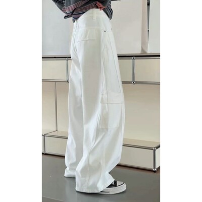 主推诗歌兰女装2026春款P75011休闲简约潮流个性风工装裤牛仔裤