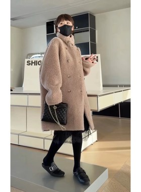 秒发诗歌兰 5434优雅舒适浪漫慵懒中长款保暖毛毛外套25年女装冬