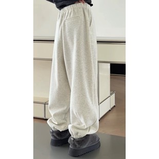25年冬季 现货诗歌兰女裤 收口加绒卫裤 运动风简约休闲裤 58331美式