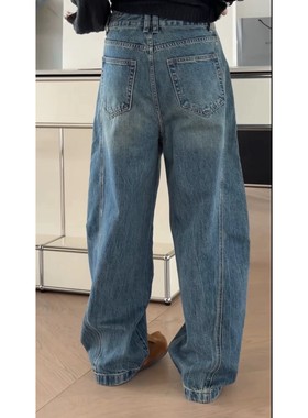 秒发诗歌兰95136欧美嘻哈街头弯刀裤显瘦牛仔裤女百搭25冬季新款