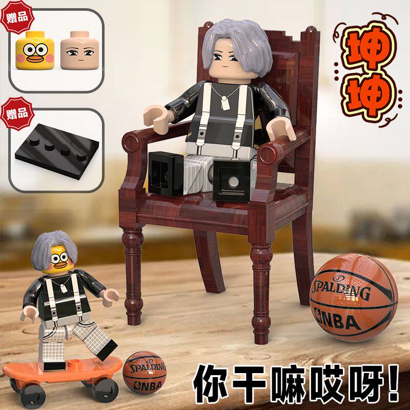 兼容乐鸡你太美积木人仔拼装蔡徐普通塑料积木