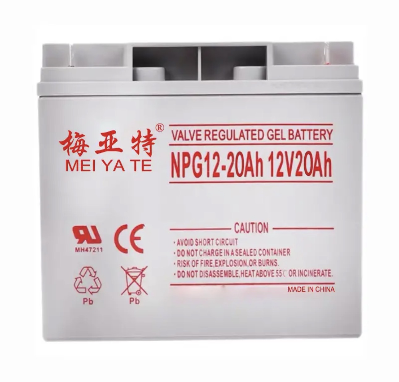梅亚特12V20Ah蓄电池UPS电源NPG20-12内置电瓶电梯消防主机门禁
