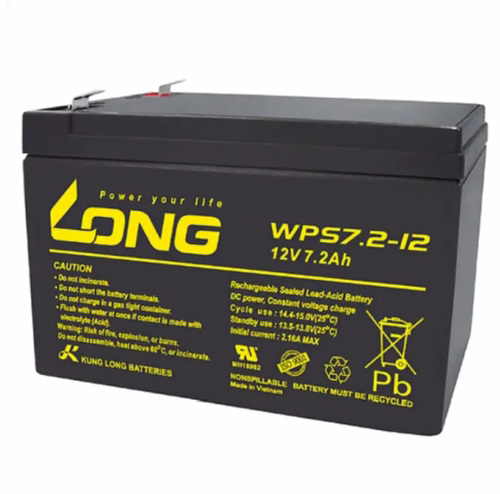 LONG广隆蓄电池WP7.2-12免维护12V7.2AH消防主机控制器电梯UPS