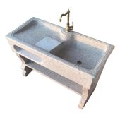 石头洗衣盆大理石洗衣池带搓衣板阳台整石洗衣槽家用石材水池盆