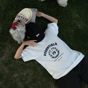 REKK 情侣短袖 ESSENTIALS小众潮牌美式 纯棉宽松男士 T恤 夏季 FOG