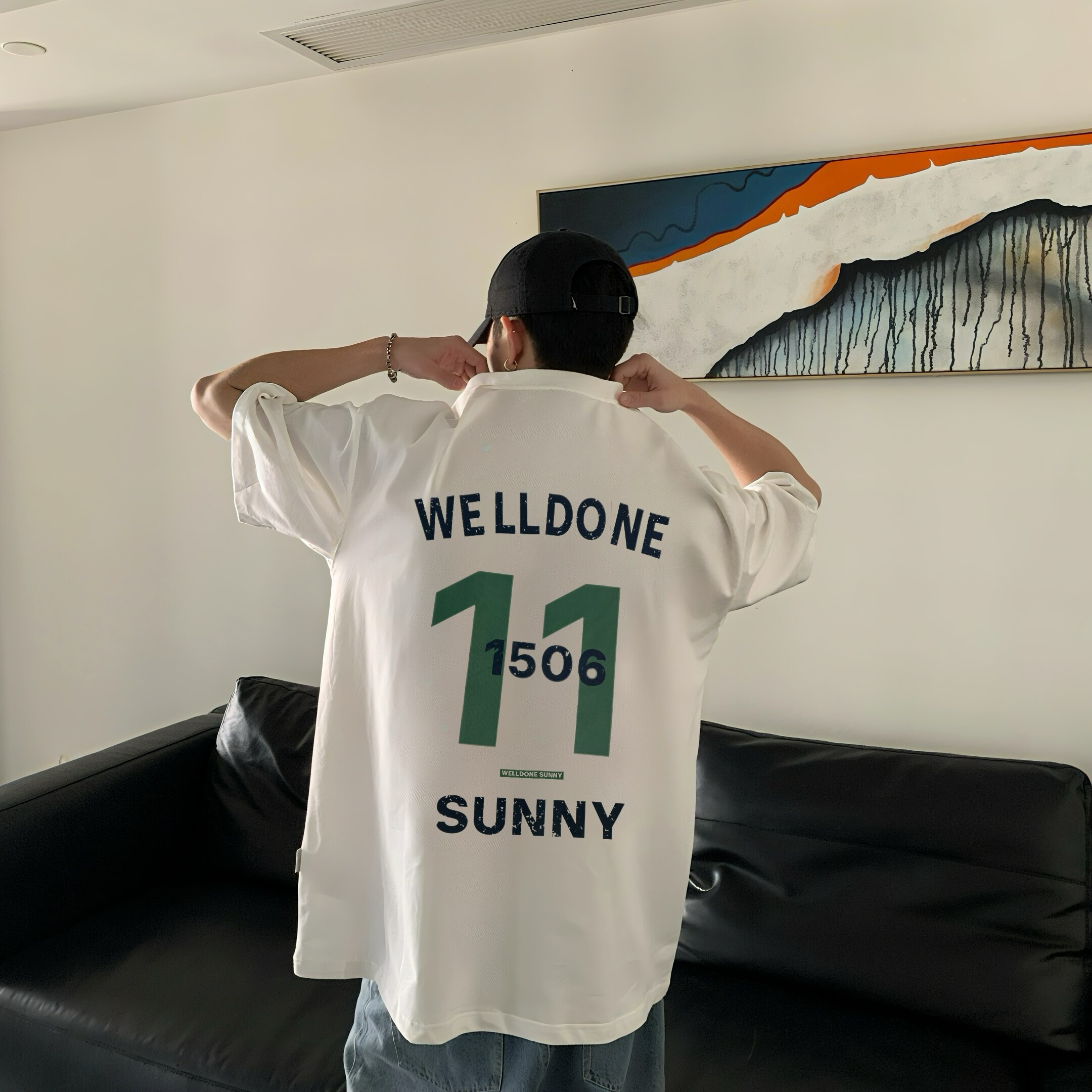 新款welldone sunny小众潮牌美式夏季纯棉宽松男士情侣短袖T恤ins