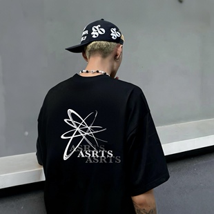 正品Asrts高级感星轨字母小众潮牌宽松短袖夏季设计感情侣T恤上衣