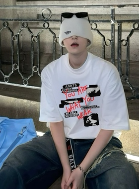 重磅 Asrts新款小众潮牌美式夏季纯棉宽松男士情侣高级感短袖T恤