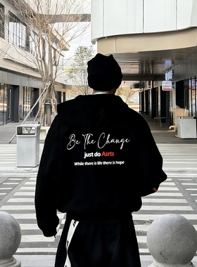 重磅 Asrts连帽卫衣男高级感字母小众美式潮牌情侣装上衣宽松外套