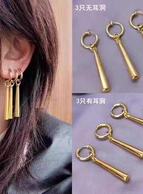 索罗索隆同款三刀流耳坠925银海贼王周边耳环无耳洞耳夹推荐