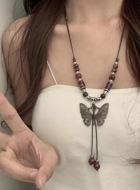 ins风项链辣妹项饰女高级感气质串珠百搭锁骨颈链吊坠