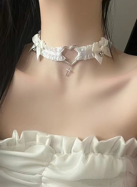 项圈女锁骨链choker男朋克素色颈环纯欲禁欲系项链脖颈链