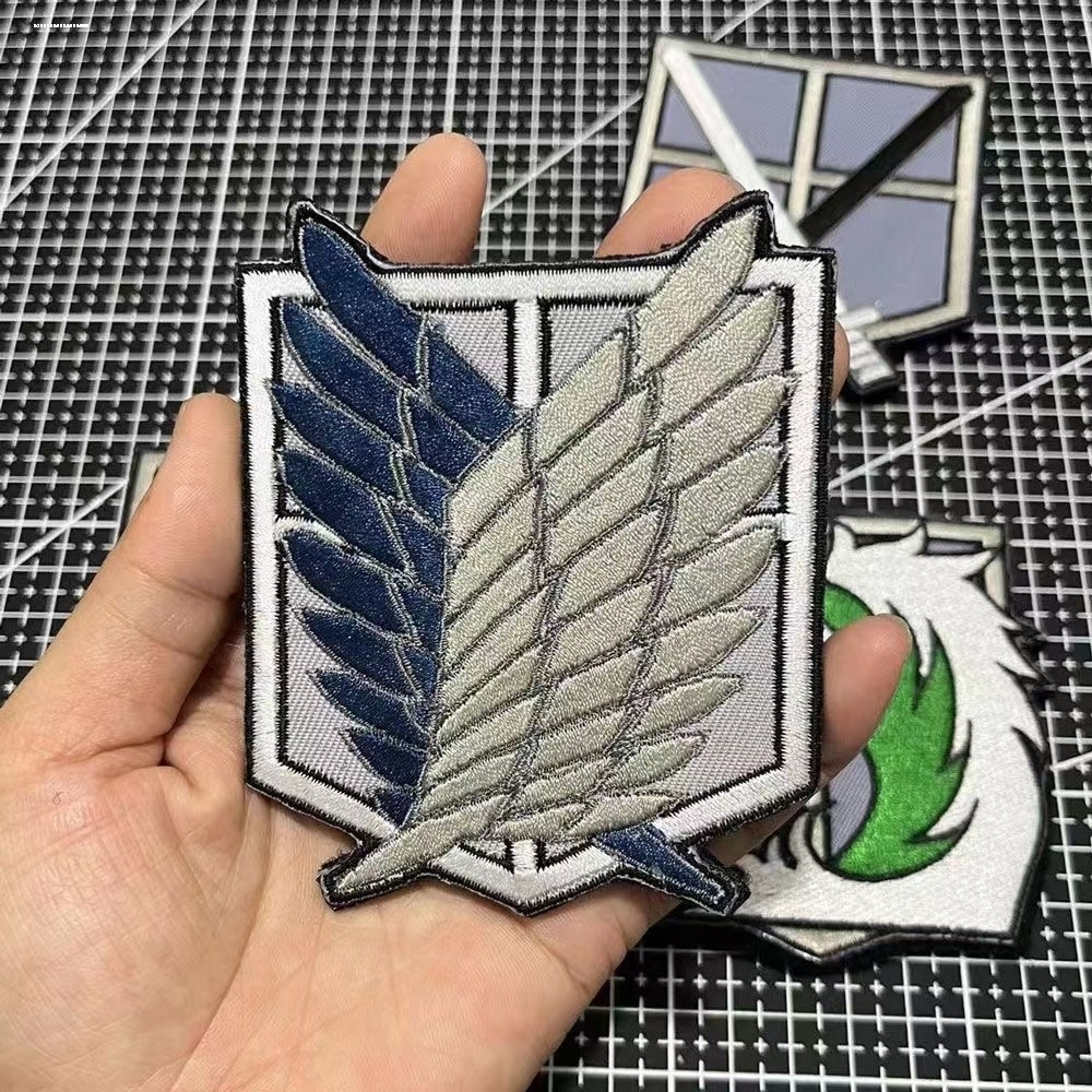 进击的巨人周边二次元自由之翼3D刺绣魔术贴徽章臂章背包装饰布贴