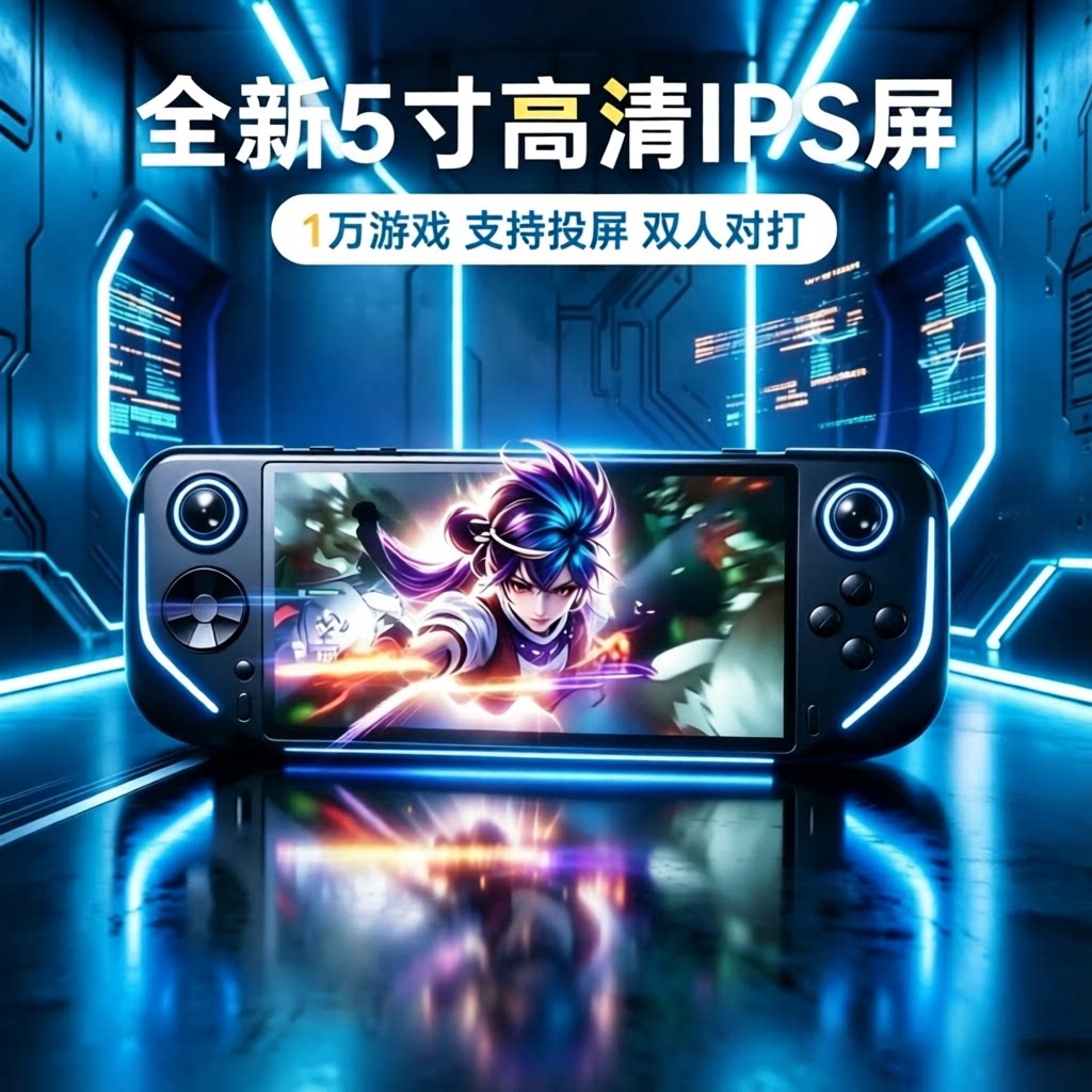 新款掌上游戏机FC街机掌机支持3D大型游戏机PSP战神N64高清IPS屏