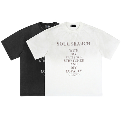 GOSNACE美式街头复古字母印花T恤