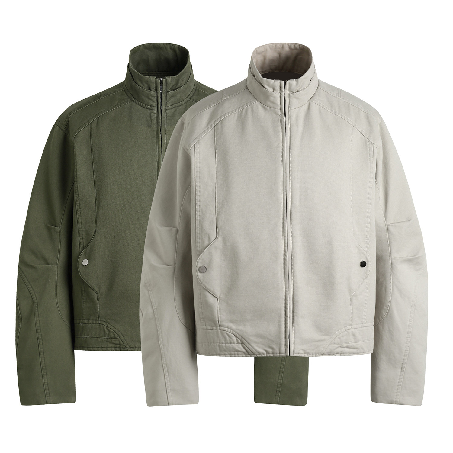 GOSNACE/GOS 美式复古立领短款暗铠夹克男女同款休闲长袖拉链外套,男装,夹克,淘宝优惠券,粉丝福利购,淘宝优惠卷