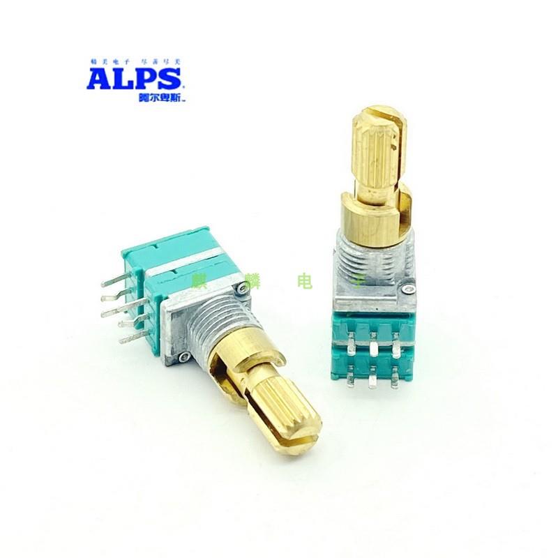 日本ALPS RK097双联精密电位器A10K+B10K汽车音响 双轴双控调节