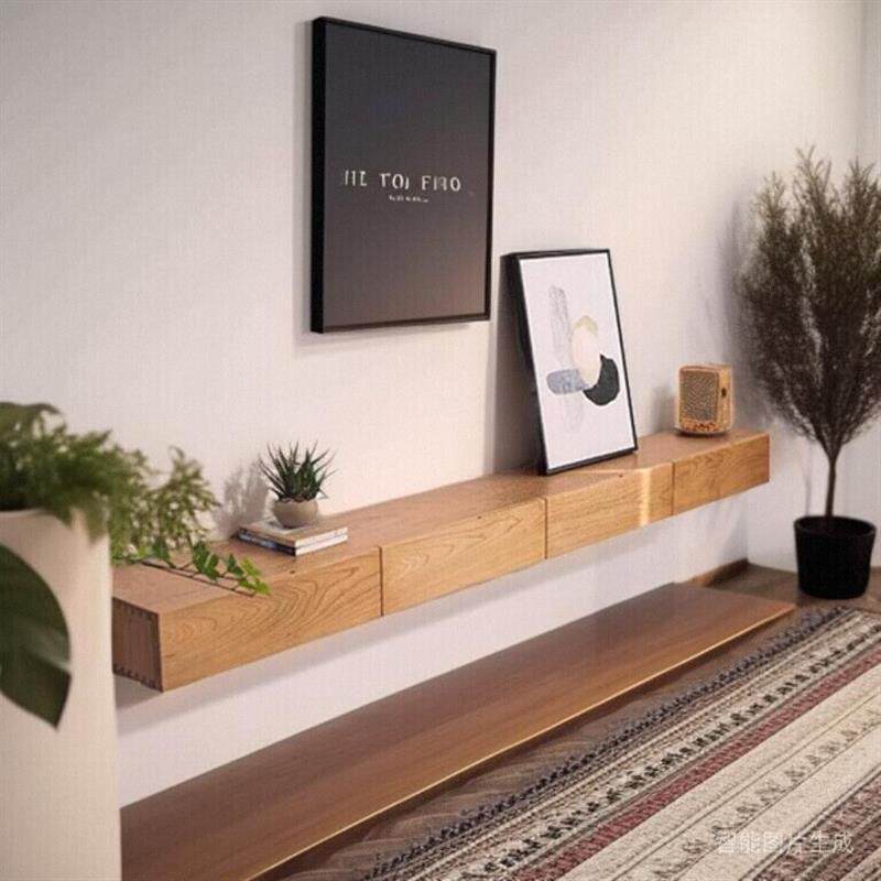 实木悬空电视柜客厅挂墙小户型日式悬浮悬挂式原木风壁挂极简上墙