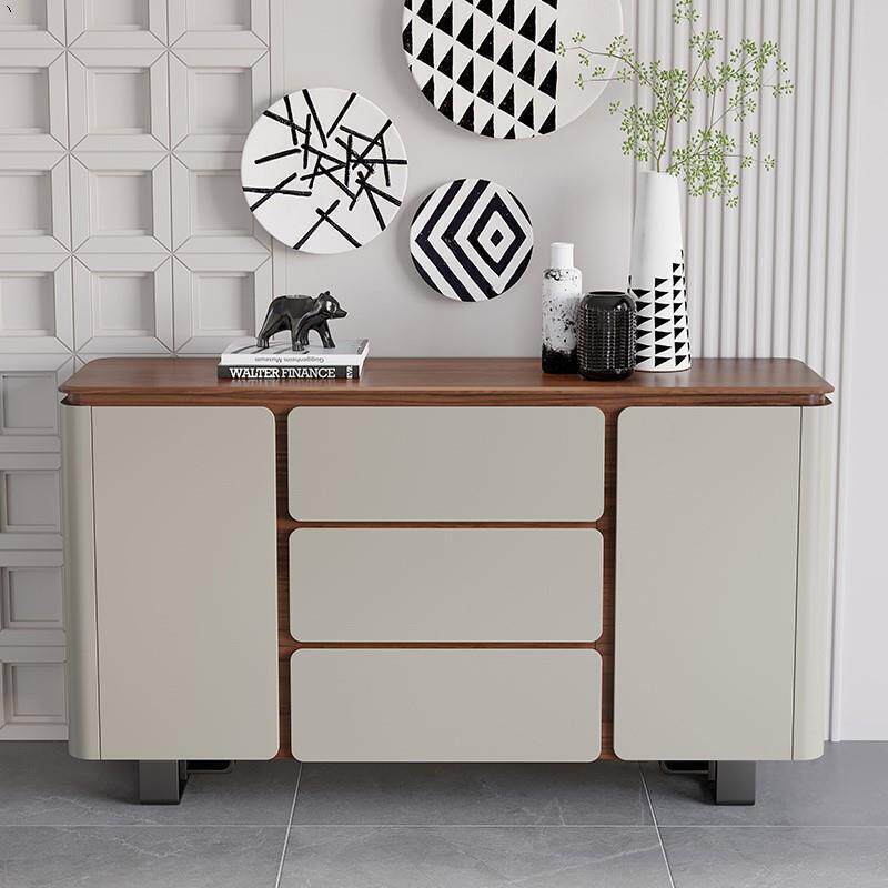 轻奢岩板餐边柜玄关柜现代简约置物架客厅隔断意式小户型餐厅高端