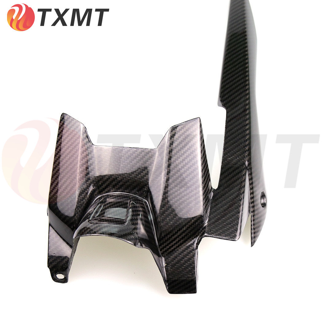 适用yamaha 雅马哈mt07 13+ 摩托车后挡泥板碳纤维改装链条保护盖