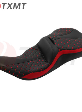 适用哈雷Electra 滑翔 FLHT 1997-2007 黑红色骑手乘客座椅连体坐