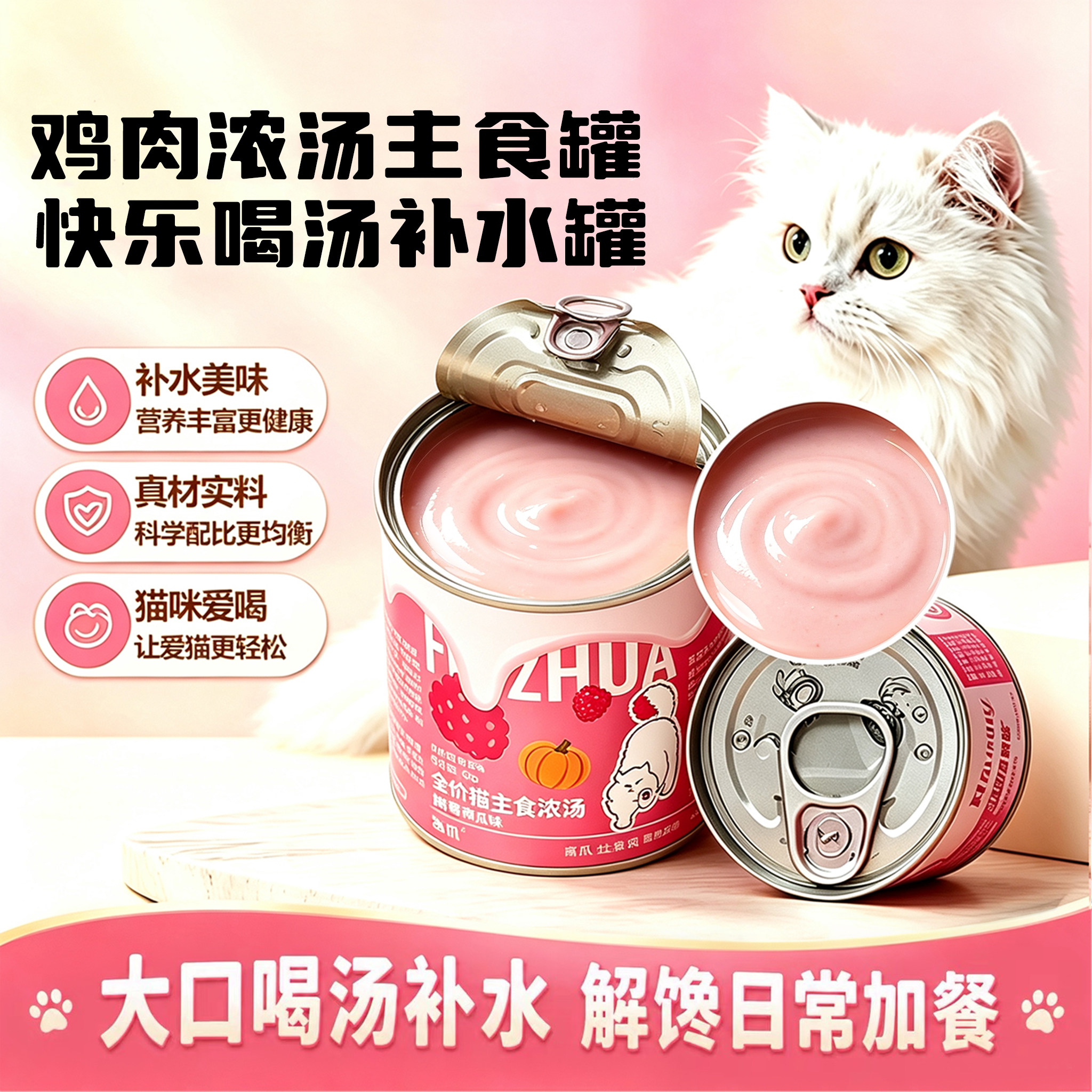 【新品尝鲜】富爪小粉罐全价主食罐头猫咪湿粮成幼猫猫粮餐包
