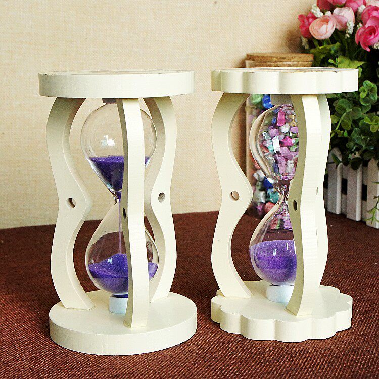 地摊新款 精致工艺 木质爱情沙漏 彩色沙漏 创意礼品 a106造型混