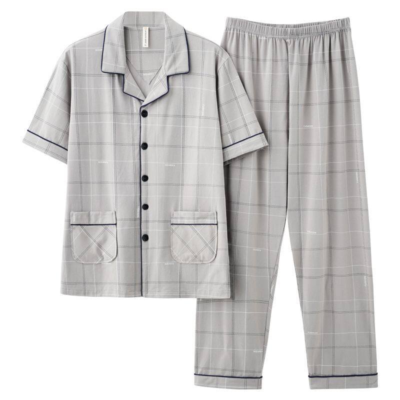 正品100%纯棉睡衣男夏季短袖睡衣/家居服套装