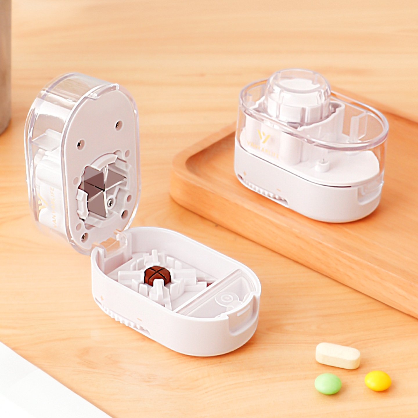 分药器二分之一切药片神器一分二药片切割器三四分之一便携小药盒