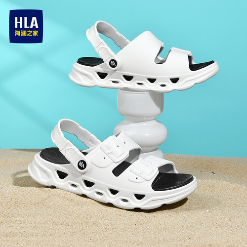 HLA/海澜之家男鞋新款夏季时尚透气增高拖鞋百搭休闲两穿凉鞋男
