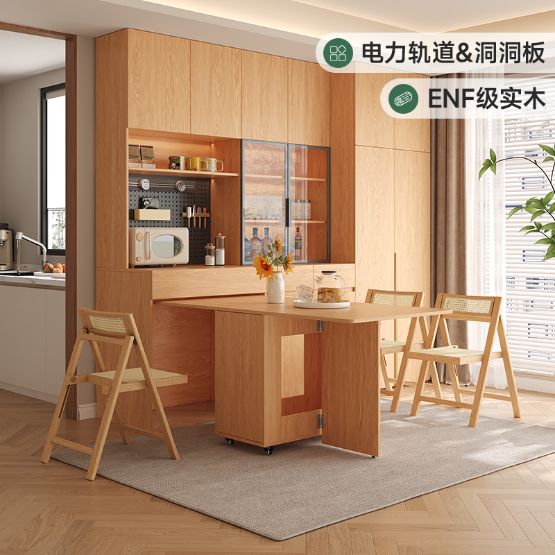 中古风实木餐边柜储物柜