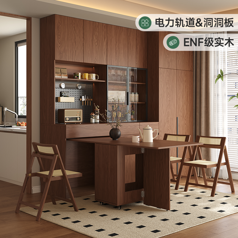 中古风实木餐边柜储物柜