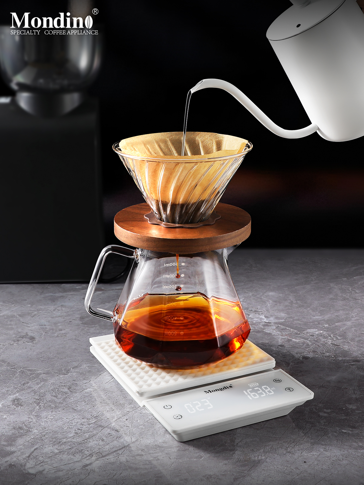 手冲咖啡滤杯V60玻璃滴漏斗家用过滤杯分享壶手冲咖啡壶套装器具