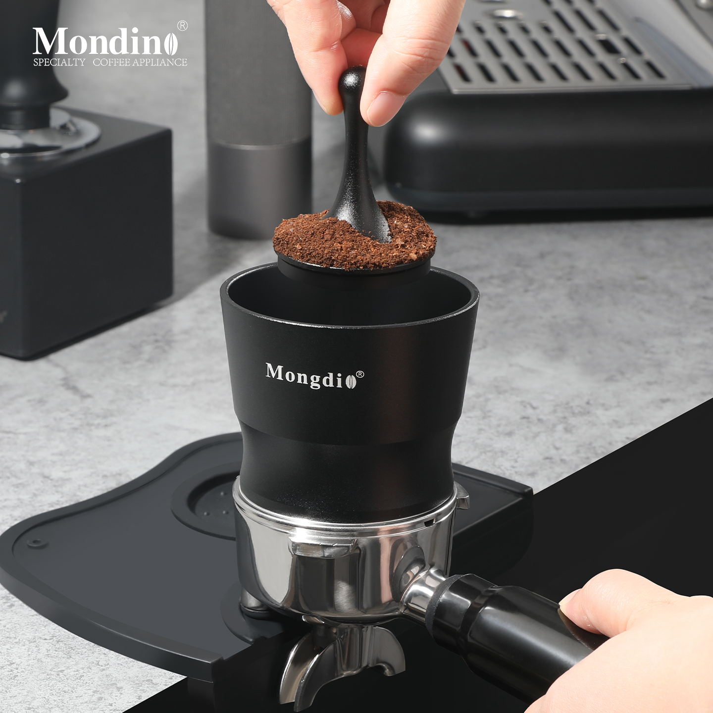 咖啡接粉杯防飞粉磨豆机落粉器58mm咖啡机手柄接粉环接粉器配件