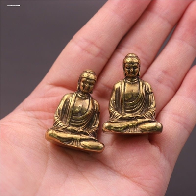 黄铜小佛复古车内铜器弥勒佛布袋佛像卧佛桌面铜摆件茶宠