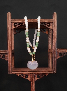 汉服古风软璎珞超长流苏配饰品日常复古百搭明制项链项圈莲花璎珞