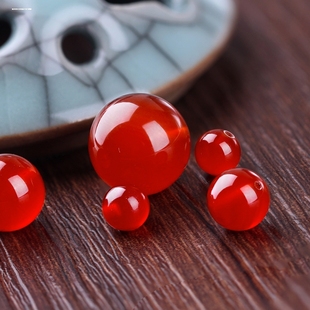 红玛瑙珠大孔珠子玉珠水晶珠diy手链脚链配珠饰品散珠子