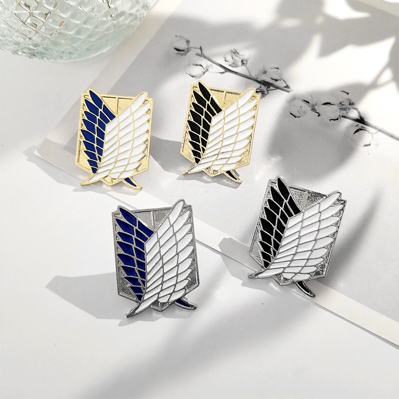 进击巨人周边胸针自由之翼卡通可爱日系情侣调查兵团金属徽章别针