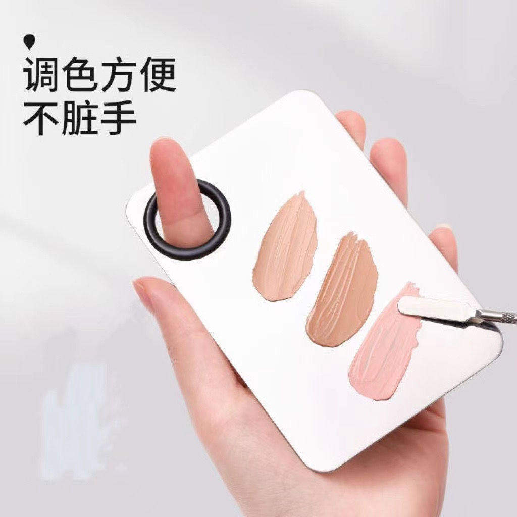 不锈钢粉底液调色板彩妆化妆调色盘带皮套收纳防尘手持小镜子,彩妆/香水/美妆工具,化妆/美容工具,淘宝优惠券,粉丝福利购,淘宝优惠卷