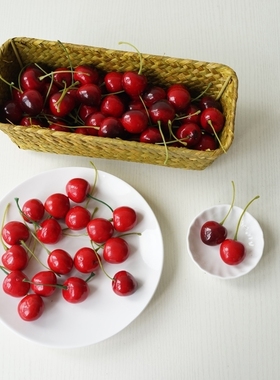 仿真水果模型樱桃车厘子 果蔬摆件餐厅橱柜店铺样板装饰拍摄道具