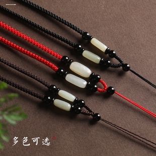 手工编织玉绳子黄金金佛配绳玉佩项链吊坠挂绳