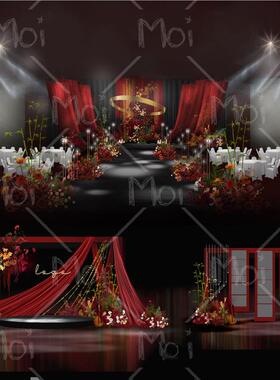 红黑色婚礼图设计素材psd源文件酒红色婚礼图设计PSD素材