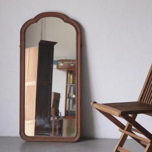 中古落地镜木框镜子美式定制全身镜法式复古入户家用试衣镜穿衣镜